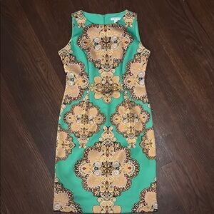 New York & Company Green Sheath Halter Mini Dress